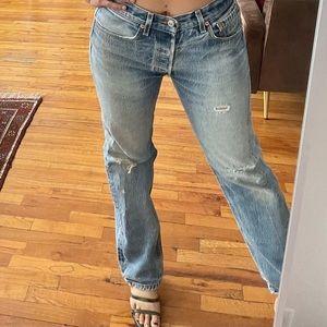 Vintage Distressed Levi’s 501 Original Fit 32 waist, 36 length.